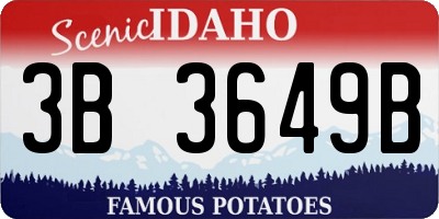 ID license plate 3B3649B