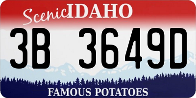 ID license plate 3B3649D