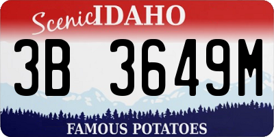 ID license plate 3B3649M
