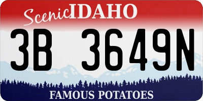 ID license plate 3B3649N