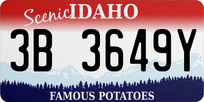 ID license plate 3B3649Y