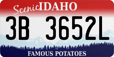 ID license plate 3B3652L