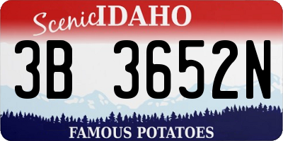 ID license plate 3B3652N