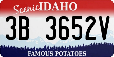 ID license plate 3B3652V