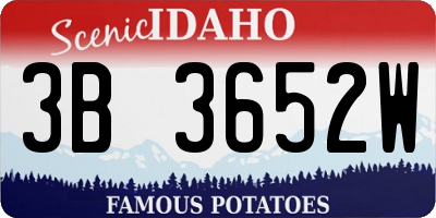 ID license plate 3B3652W
