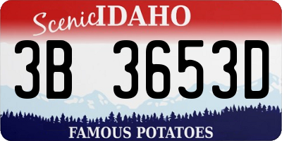 ID license plate 3B3653D