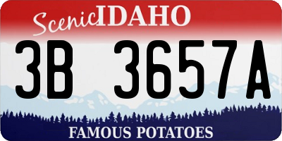 ID license plate 3B3657A