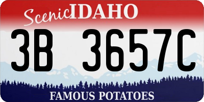 ID license plate 3B3657C