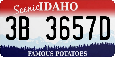 ID license plate 3B3657D