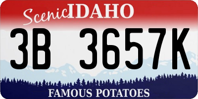 ID license plate 3B3657K