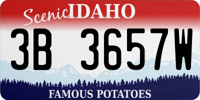 ID license plate 3B3657W