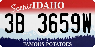 ID license plate 3B3659W