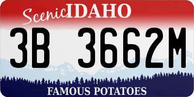ID license plate 3B3662M