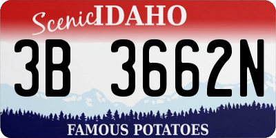 ID license plate 3B3662N