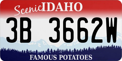 ID license plate 3B3662W