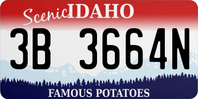 ID license plate 3B3664N