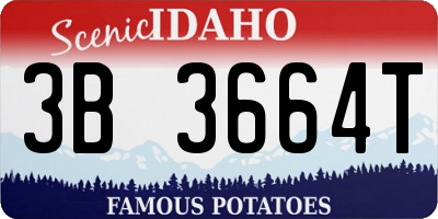 ID license plate 3B3664T