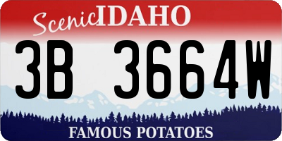 ID license plate 3B3664W