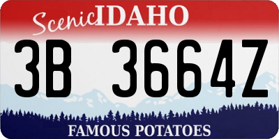 ID license plate 3B3664Z