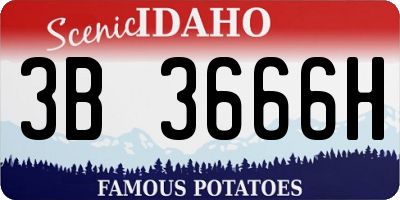 ID license plate 3B3666H