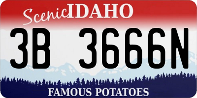 ID license plate 3B3666N