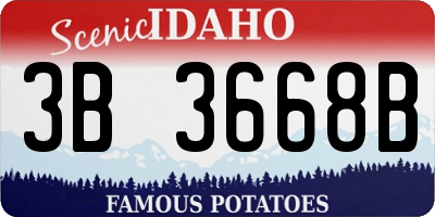 ID license plate 3B3668B