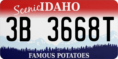 ID license plate 3B3668T