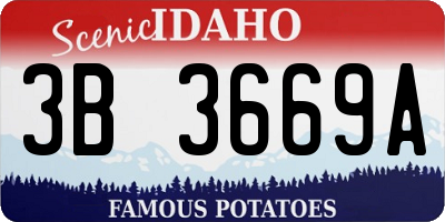 ID license plate 3B3669A