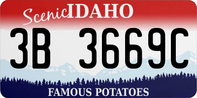 ID license plate 3B3669C