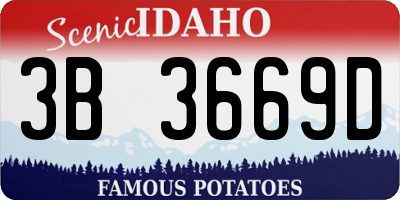 ID license plate 3B3669D