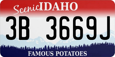 ID license plate 3B3669J