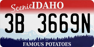 ID license plate 3B3669N