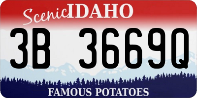 ID license plate 3B3669Q