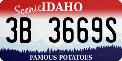 ID license plate 3B3669S
