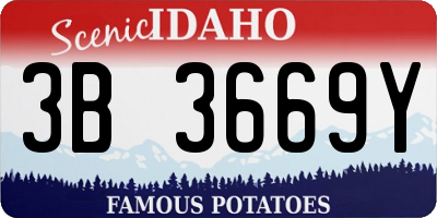 ID license plate 3B3669Y