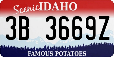 ID license plate 3B3669Z