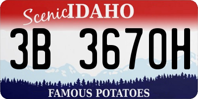 ID license plate 3B3670H