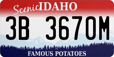 ID license plate 3B3670M