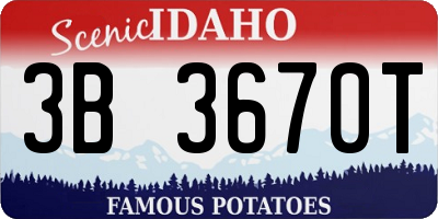 ID license plate 3B3670T