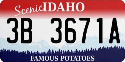 ID license plate 3B3671A