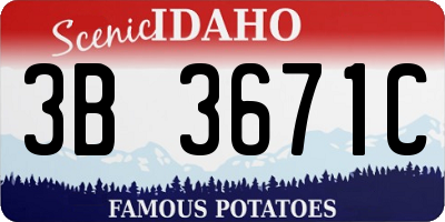 ID license plate 3B3671C