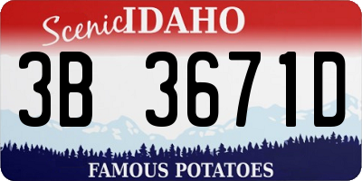 ID license plate 3B3671D