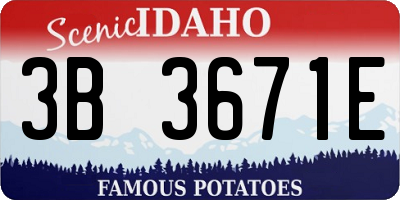 ID license plate 3B3671E