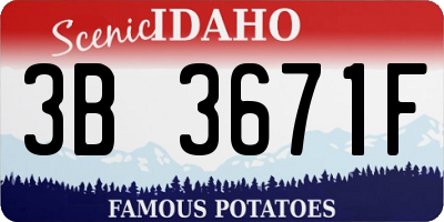 ID license plate 3B3671F