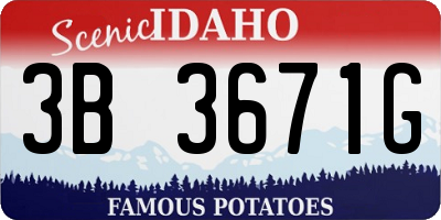 ID license plate 3B3671G