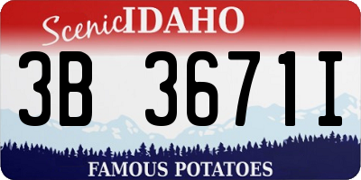 ID license plate 3B3671I