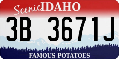 ID license plate 3B3671J