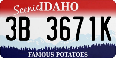 ID license plate 3B3671K