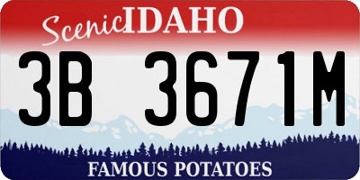 ID license plate 3B3671M