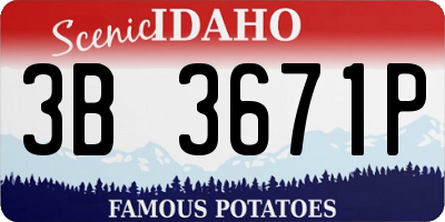 ID license plate 3B3671P